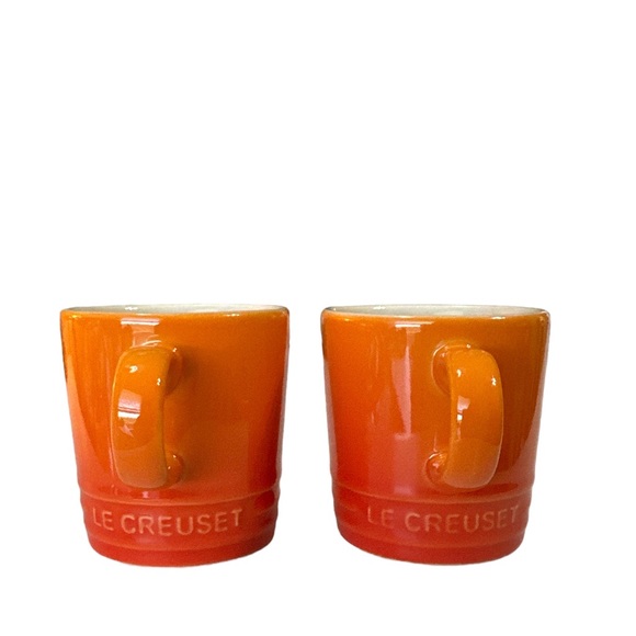 NEW LE CREUSET FLAME Espresso Mug Set of 2 ☕️☕️ 🔥 - Picture 3 of 5